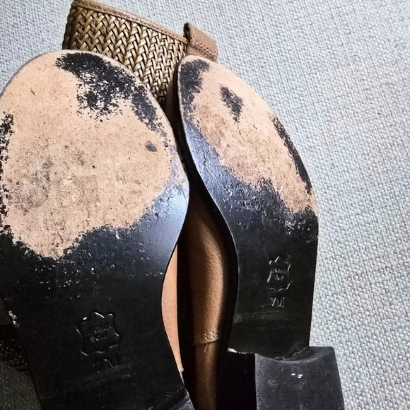 Anthropologie Schuler and Sons Tall Tan Round Toe leather boots women size US 7B - Picture 6 of 8